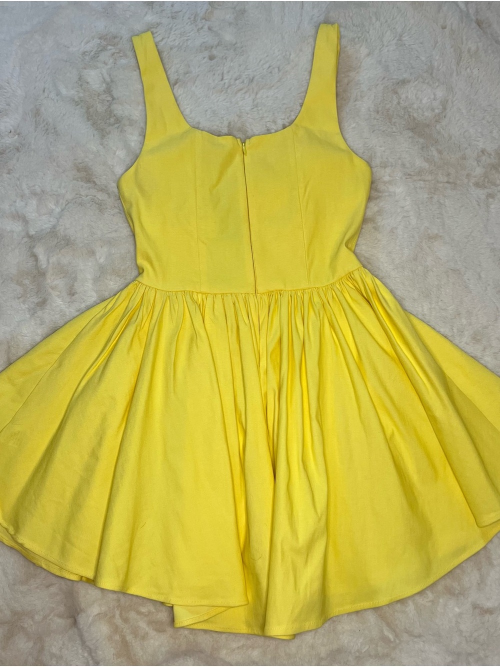 Fashion Nova Yellow Fit & Flare Mini Dress NWT Sleeveless Structured Bust - Picture 2 of 5